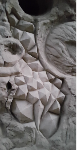 Woronoi Diagramm, Voronoi Polygone, Thiessen-Polygone, Dirichlet-Zerlegung von mir mit einem Küchenmesser in den Sand geritzt auf dem Ozora Festival 2015! (c) www.einfachzerowasteleben.de