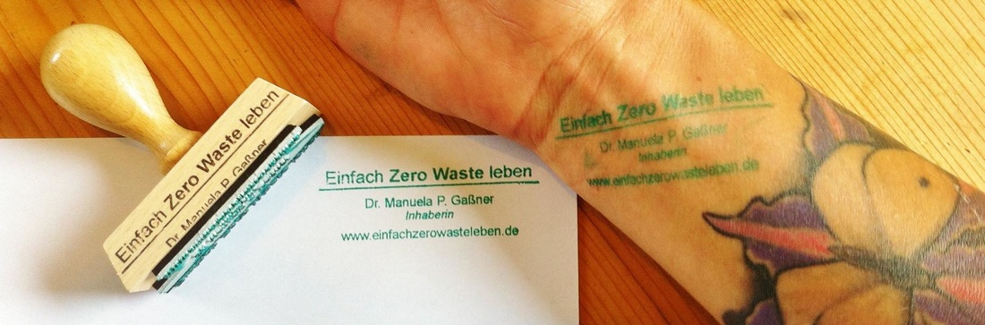 Zero Waste Visitenkarte = Stempel (c) www.einfachzerowasteleben.de